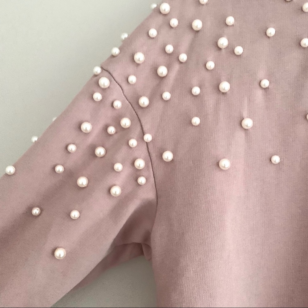 HALOGEN pink pearl studded sweater nordstrom brand - Picture 4 of 10